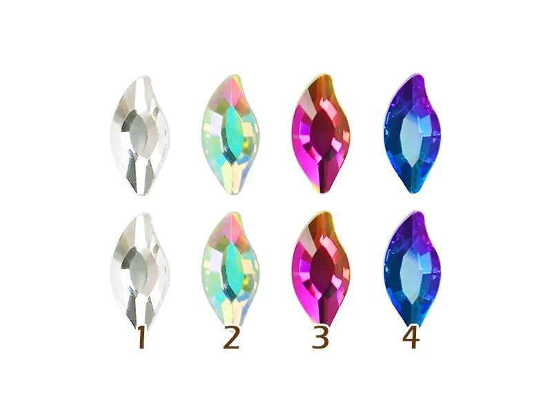 4 x 8mm Leaf Flatback Crystal - 5 pcs