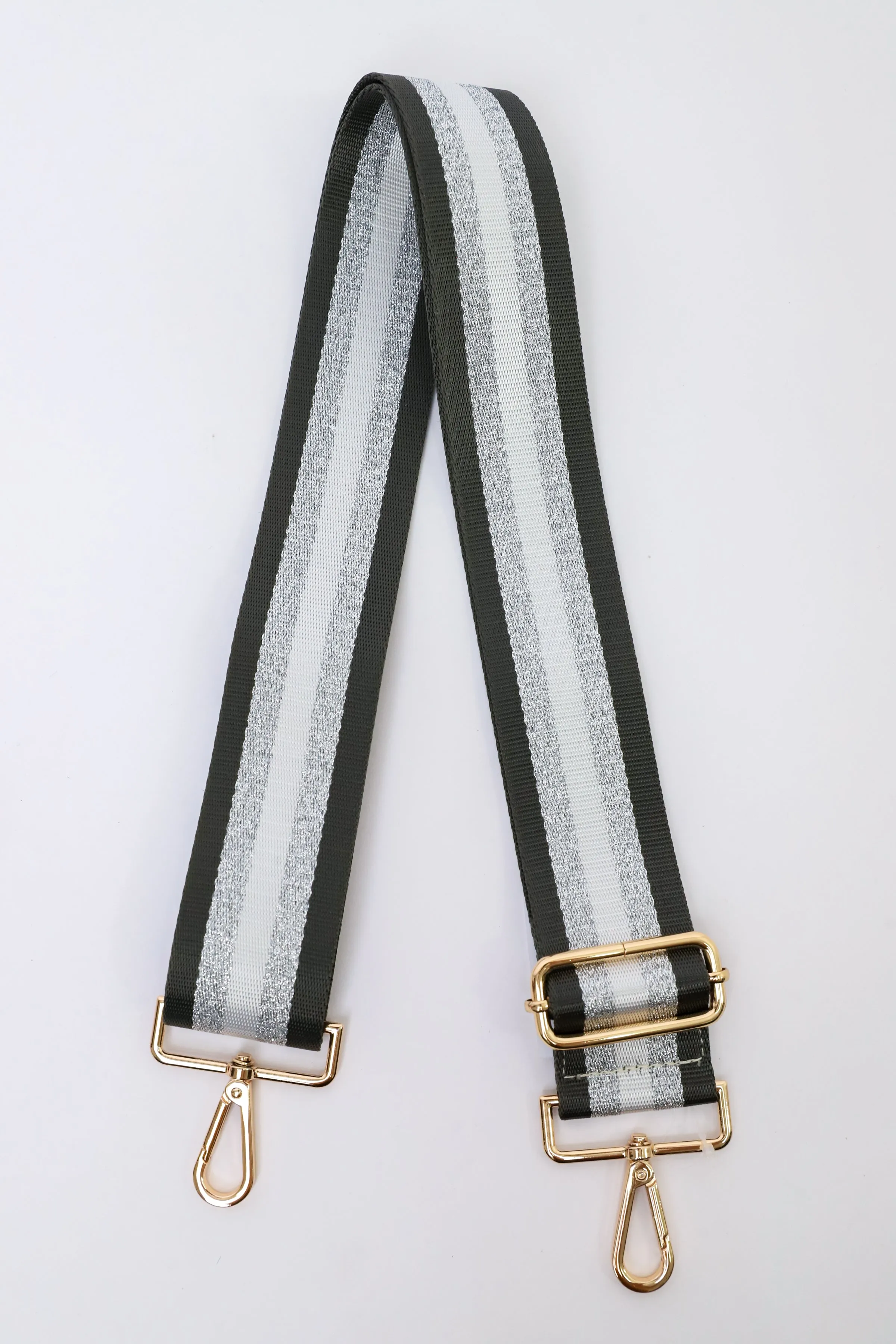 5 Stripe Neutrals Graphite Bag Strap