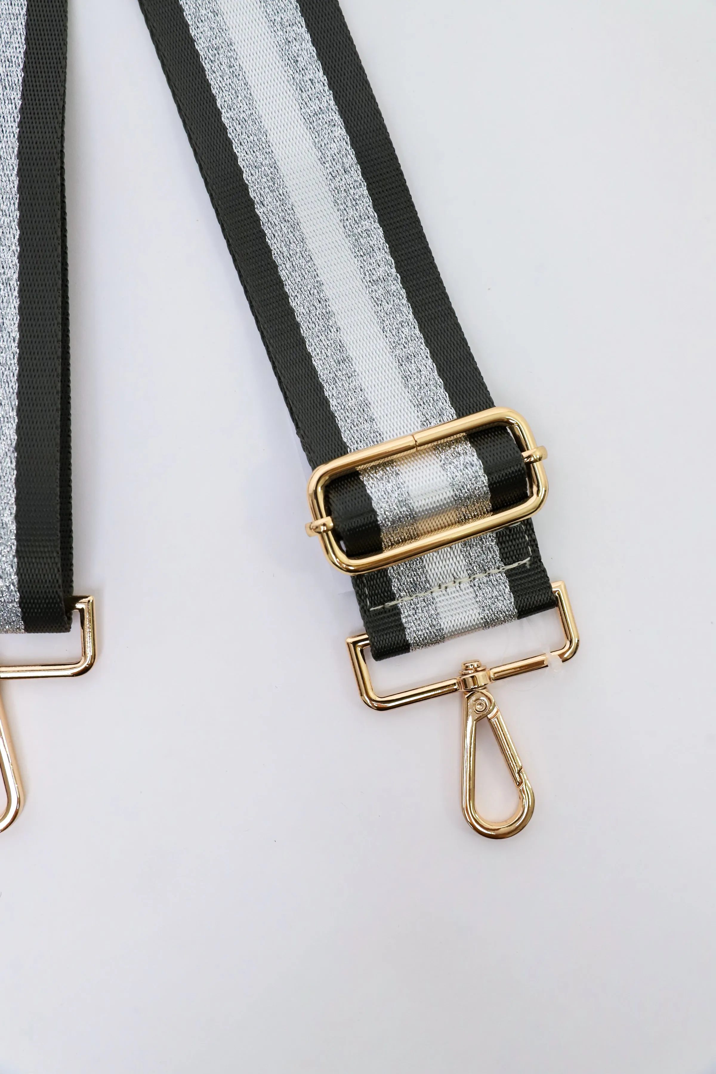 5 Stripe Neutrals Graphite Bag Strap