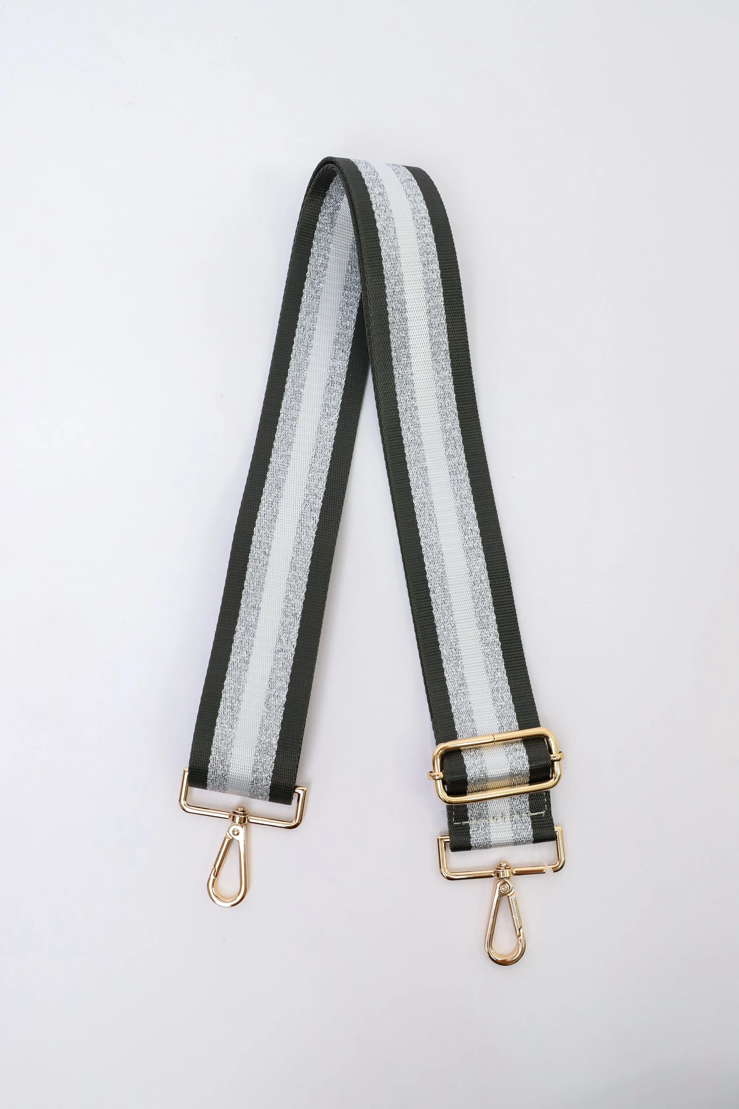 5 Stripe Neutrals Graphite Bag Strap