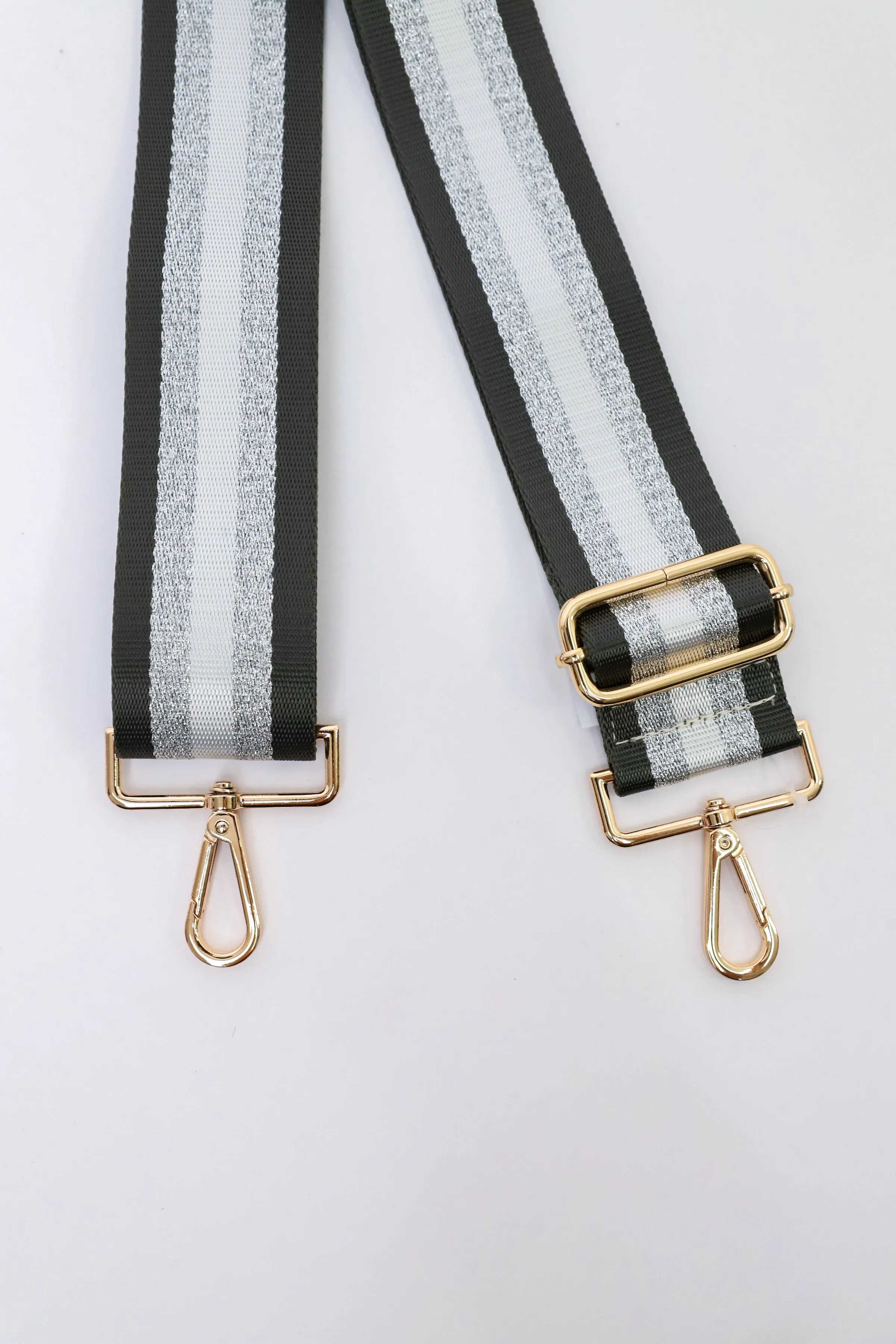 5 Stripe Neutrals Graphite Bag Strap