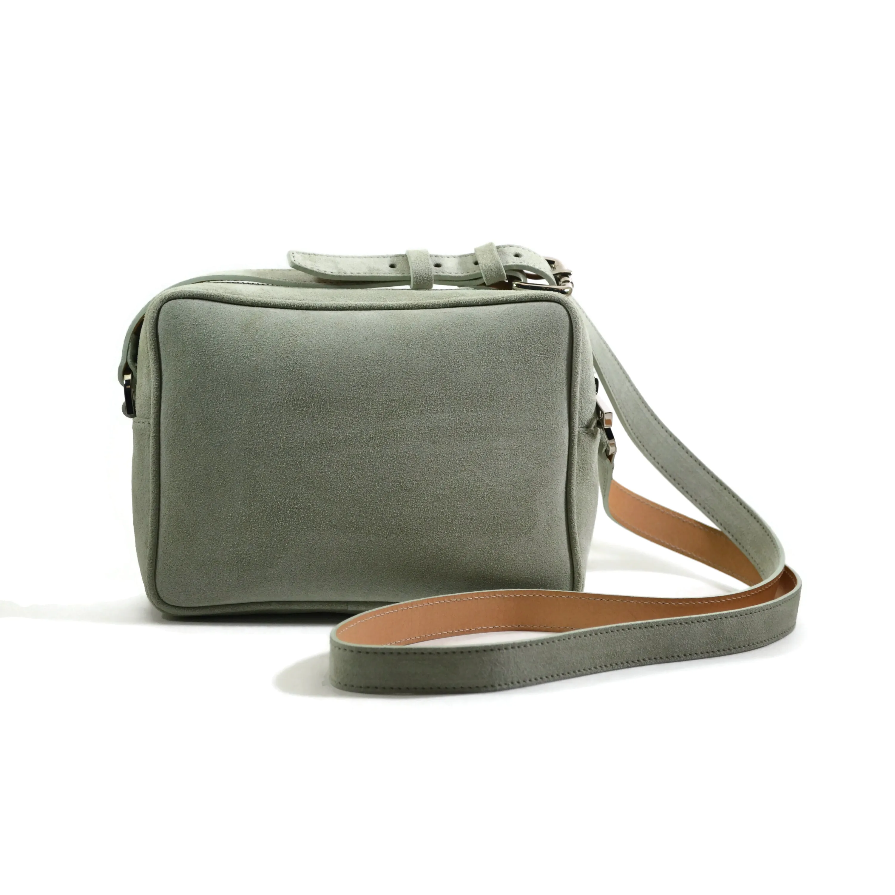 A & Furst - Medium Crossbody - Handbag, Everest Green Color Suede Leather