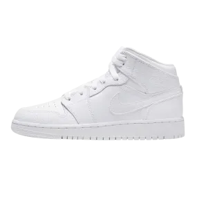 Air Jordan 1 Mid GS 'Triple White'