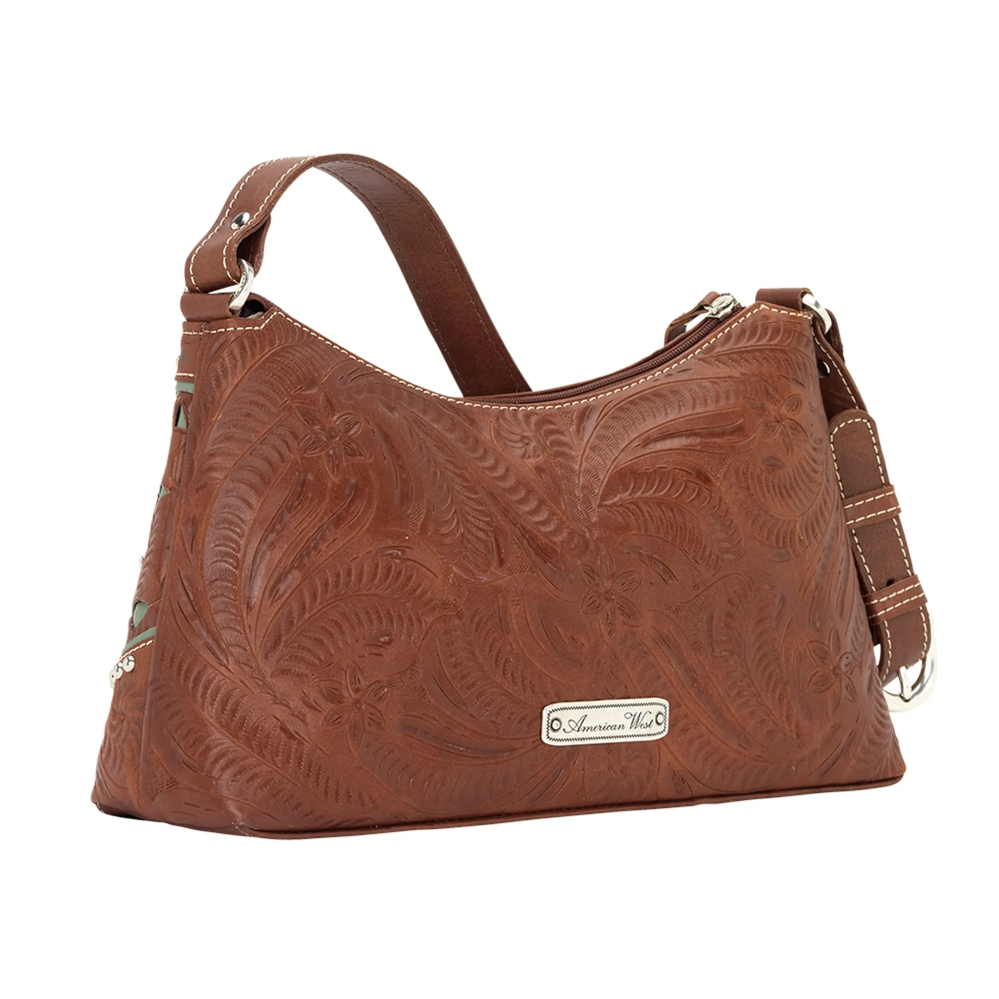 American West Lady Lace Antique/Marine Leather Event Bag