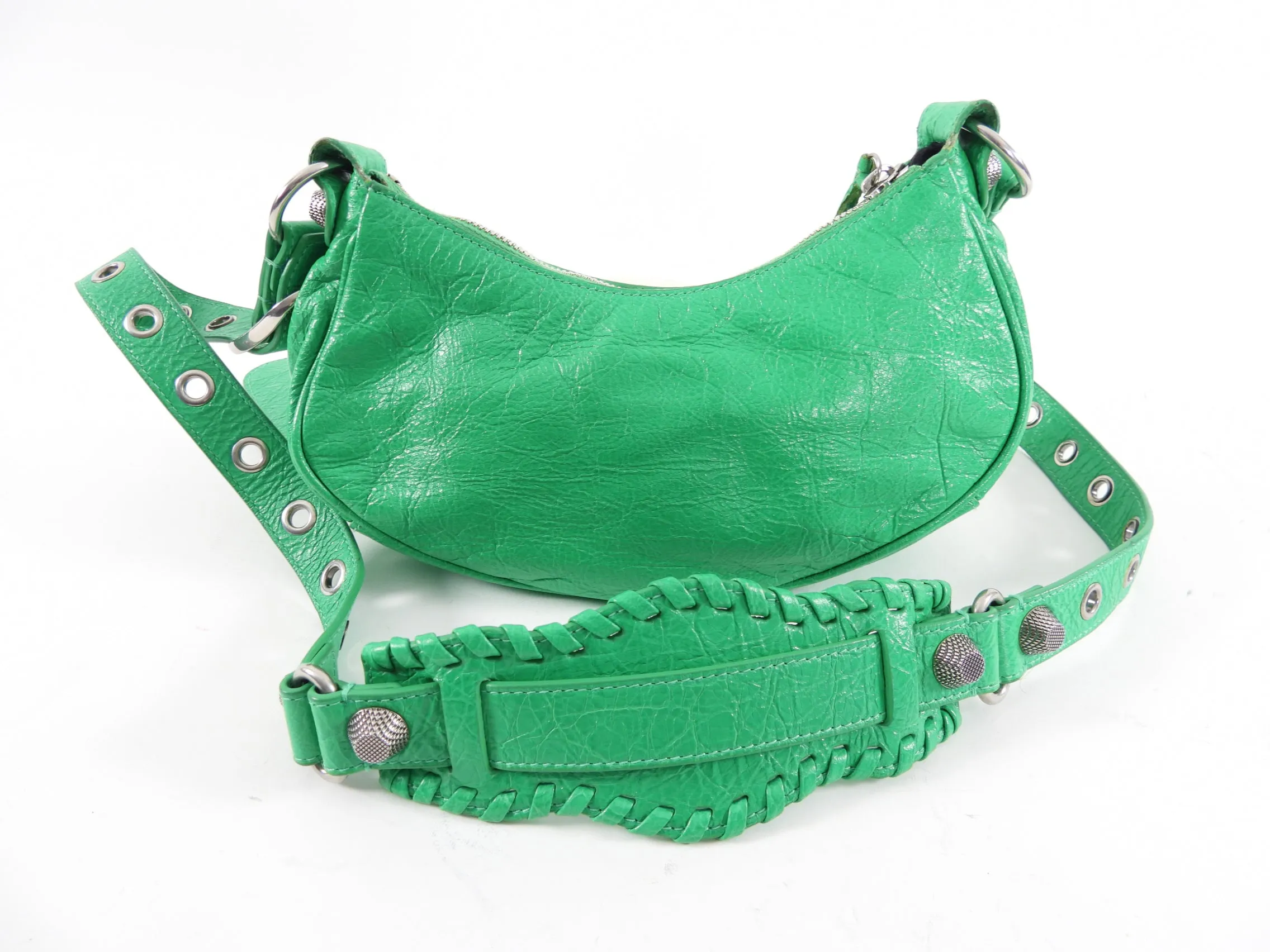 Balenciaga Green Leather XS Le Cagole Shoulder Bag