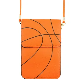 Basketball Pattern Touch View Cell Phone Crossbody Bag