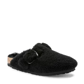 Birkenstock Boston Big Buckle Teddy Black     