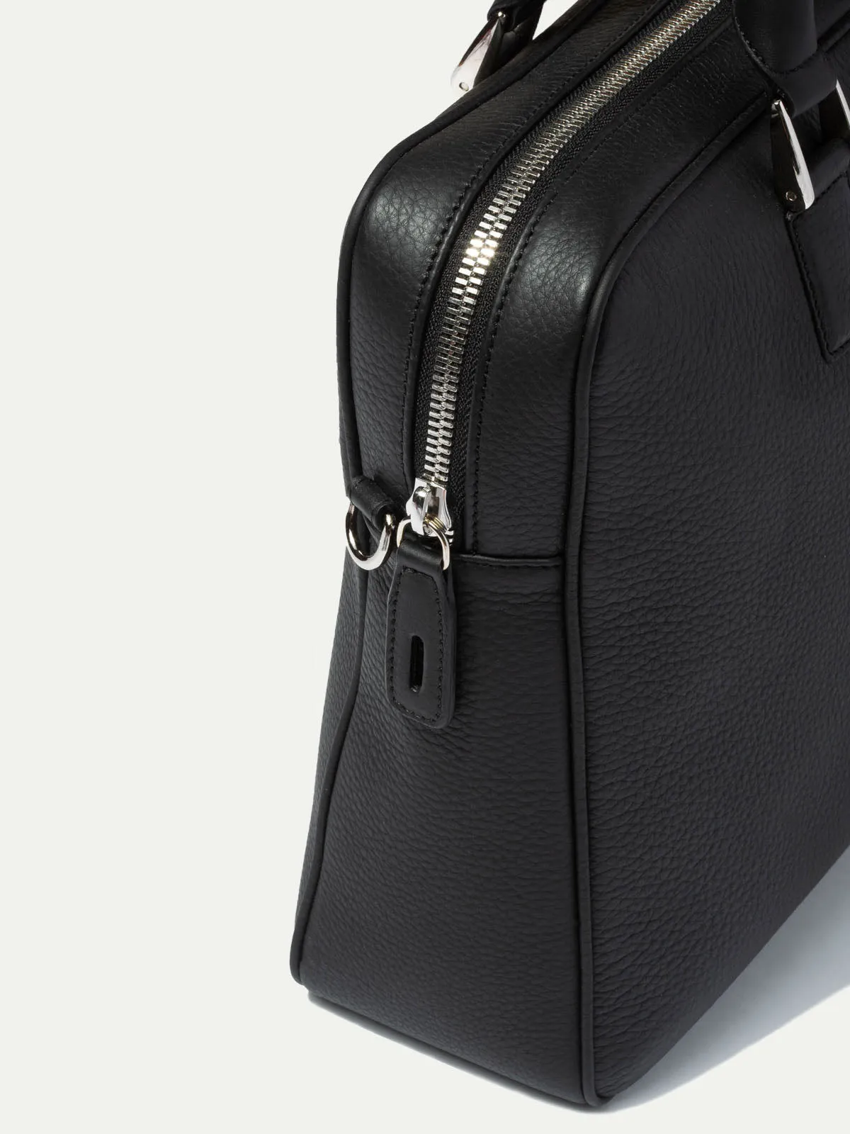 Black leather briefcase - Made in Italy