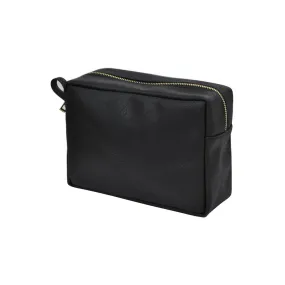 Black NGIL Faux Leather Large Cosmetic Travel Pouch