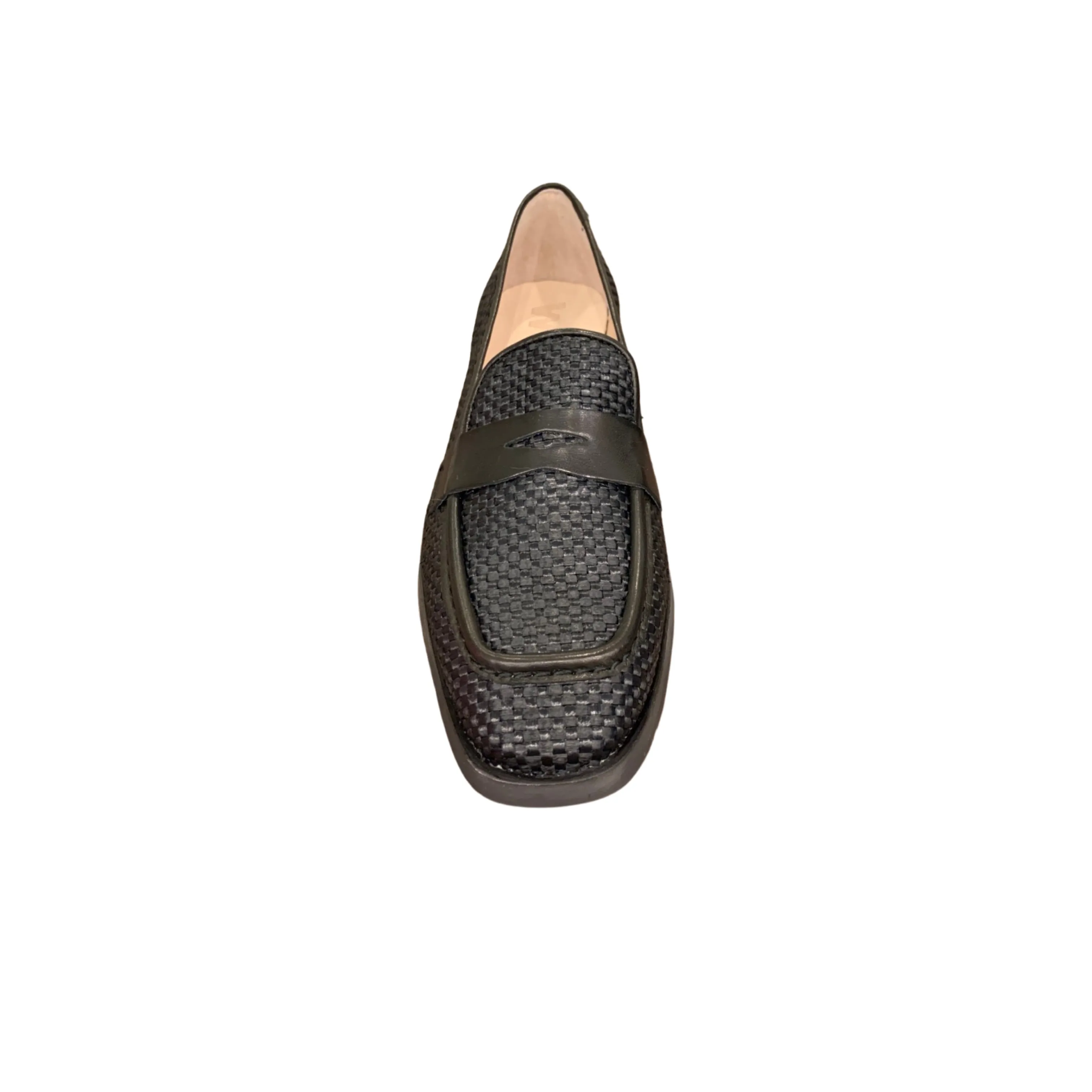 C6811 Raffia Black Loafer