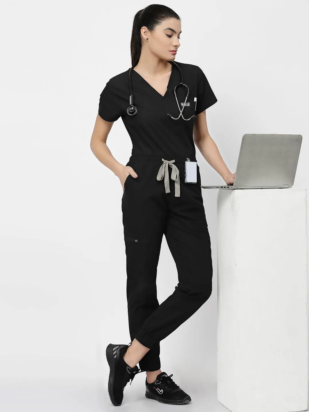 Classic Jogger Pant Scrub - (Black) (Women's)