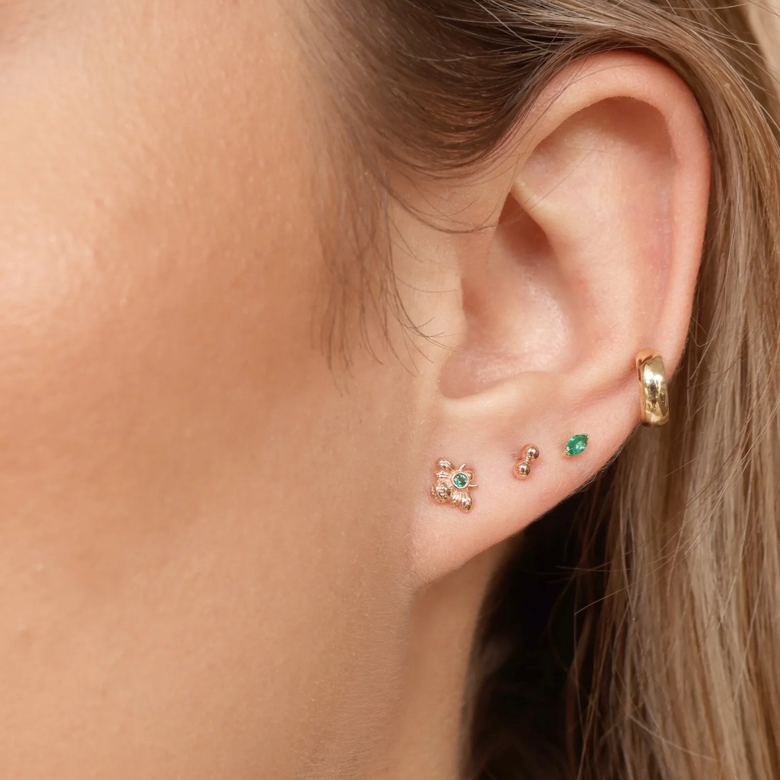 Double Ball Flat Back Earring