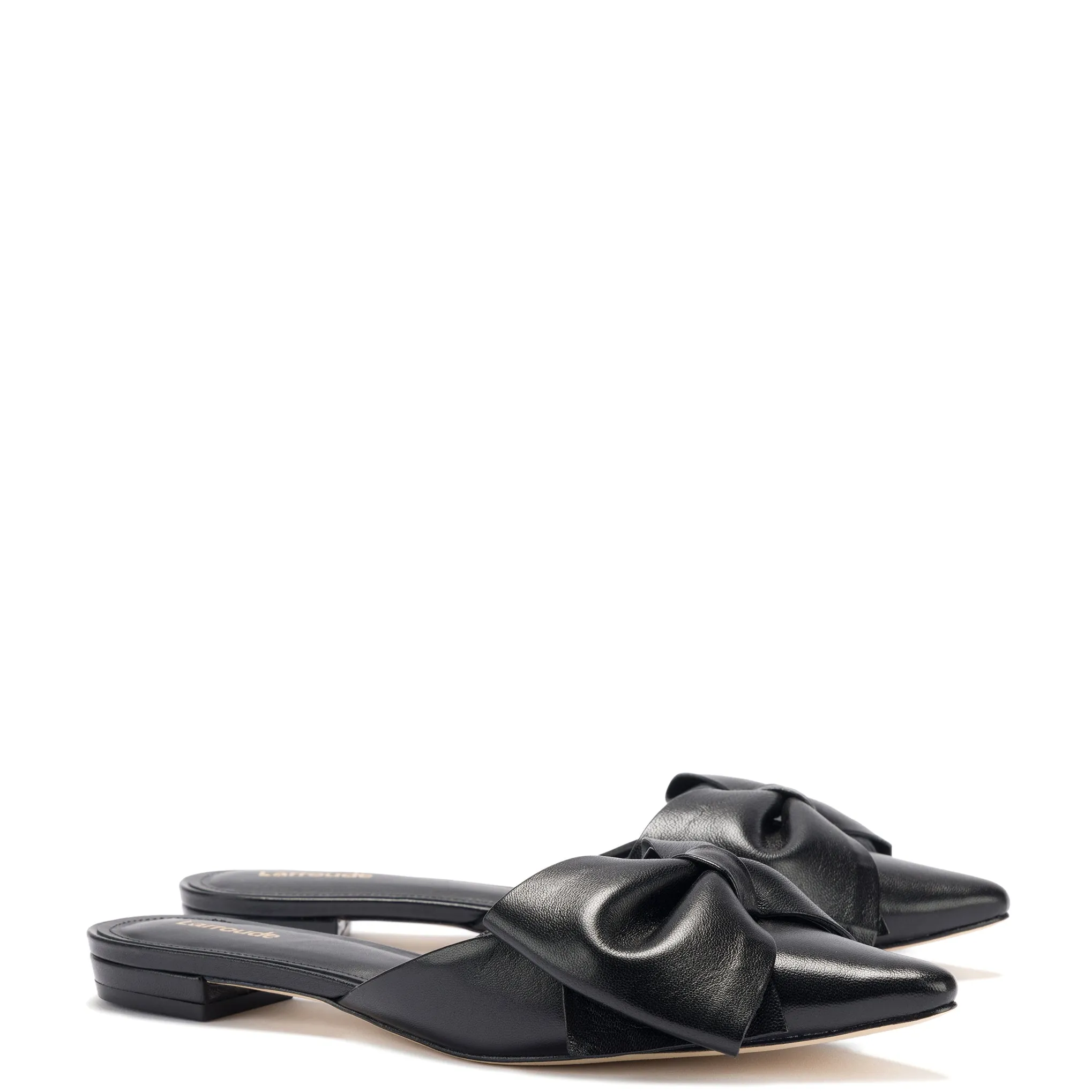 Elle Flat Mule In Black Leather