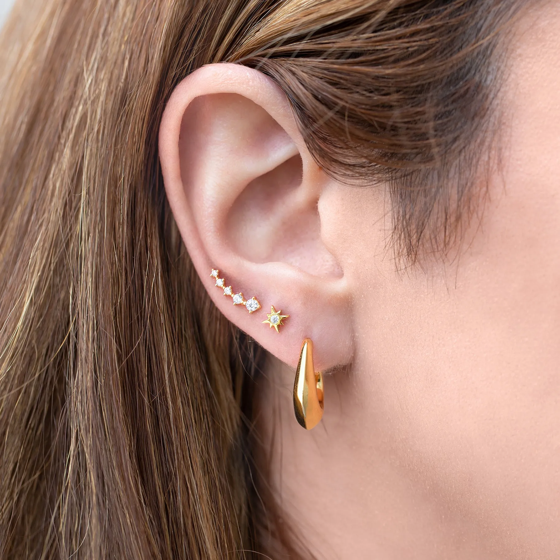 Estella Ear Crawler Flat Back Earring