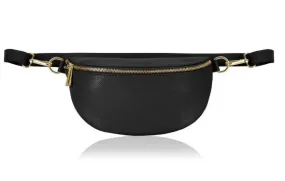 Fabucci  Black Leather Bum bag