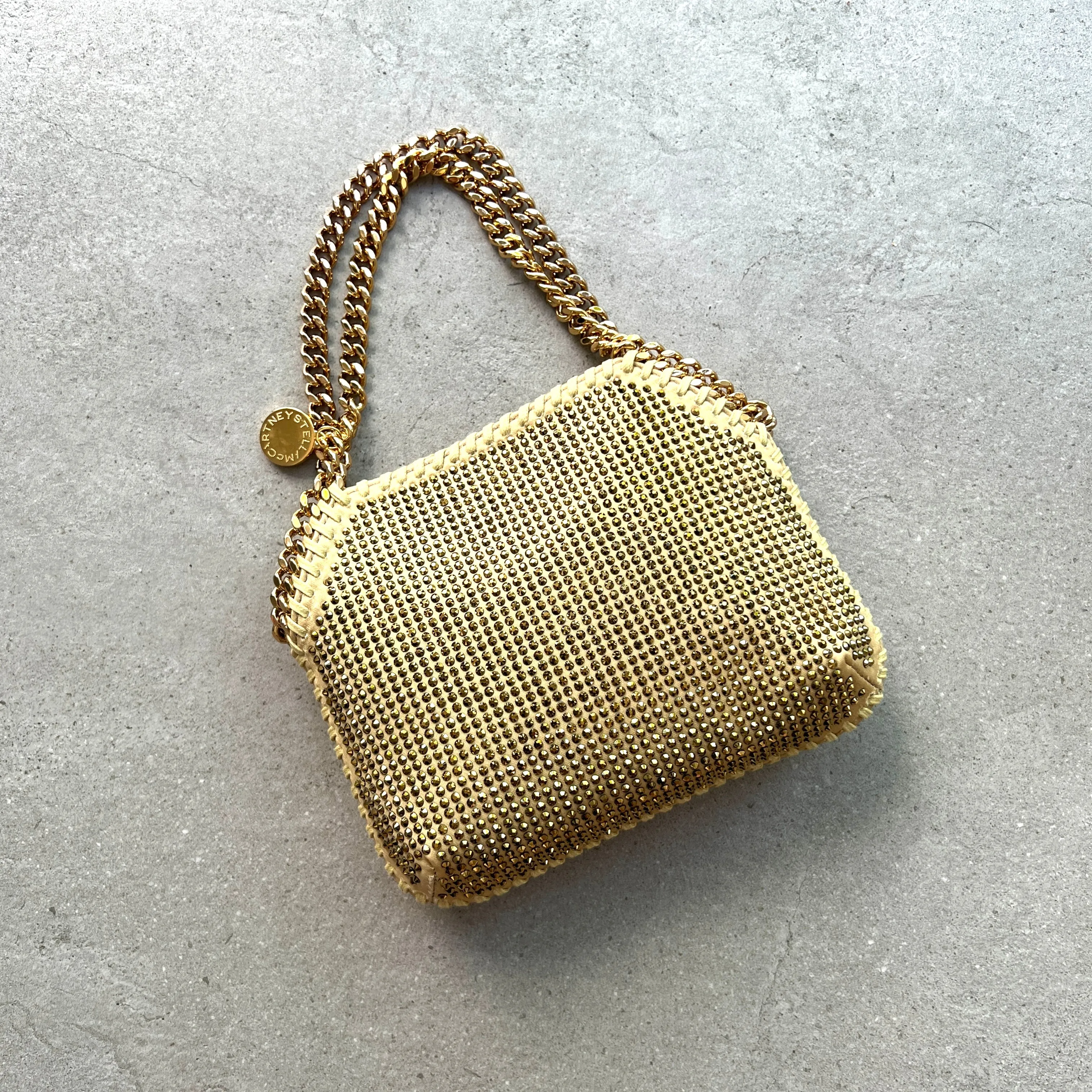 Falabella Mini Evening Hotfix Mirror, Gold