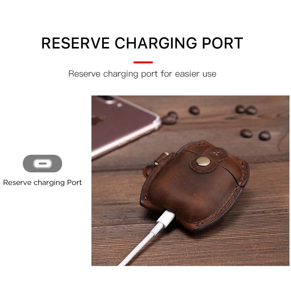 Genuine Leather Earphone Cover For Airpods 2 1