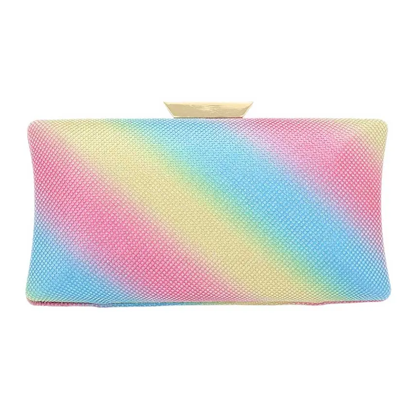 Glittered Rectangle Evening Clutch Crossbody Bag