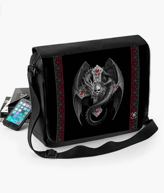 Gothic Dragon - Messenger Bag featuring artwork by Anne Stokes