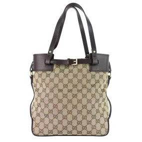 Gucci Monogram Canvas Buckle Detail Tote Bag