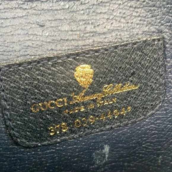 GucciSmallVintage Blue Logo Clutch