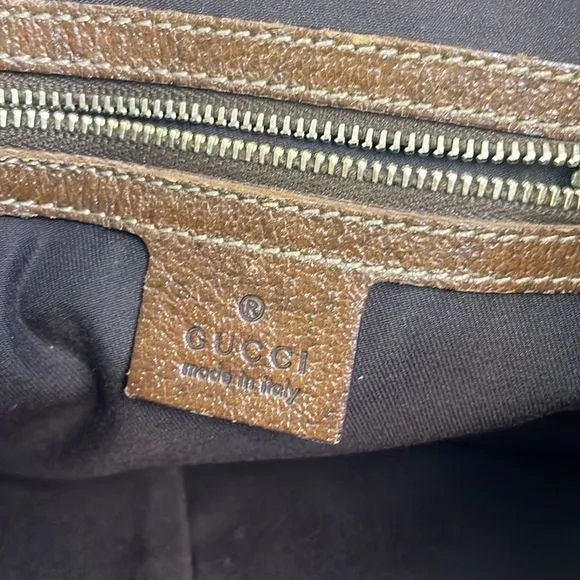 GucciVintageTan Logo Cross Body Bag