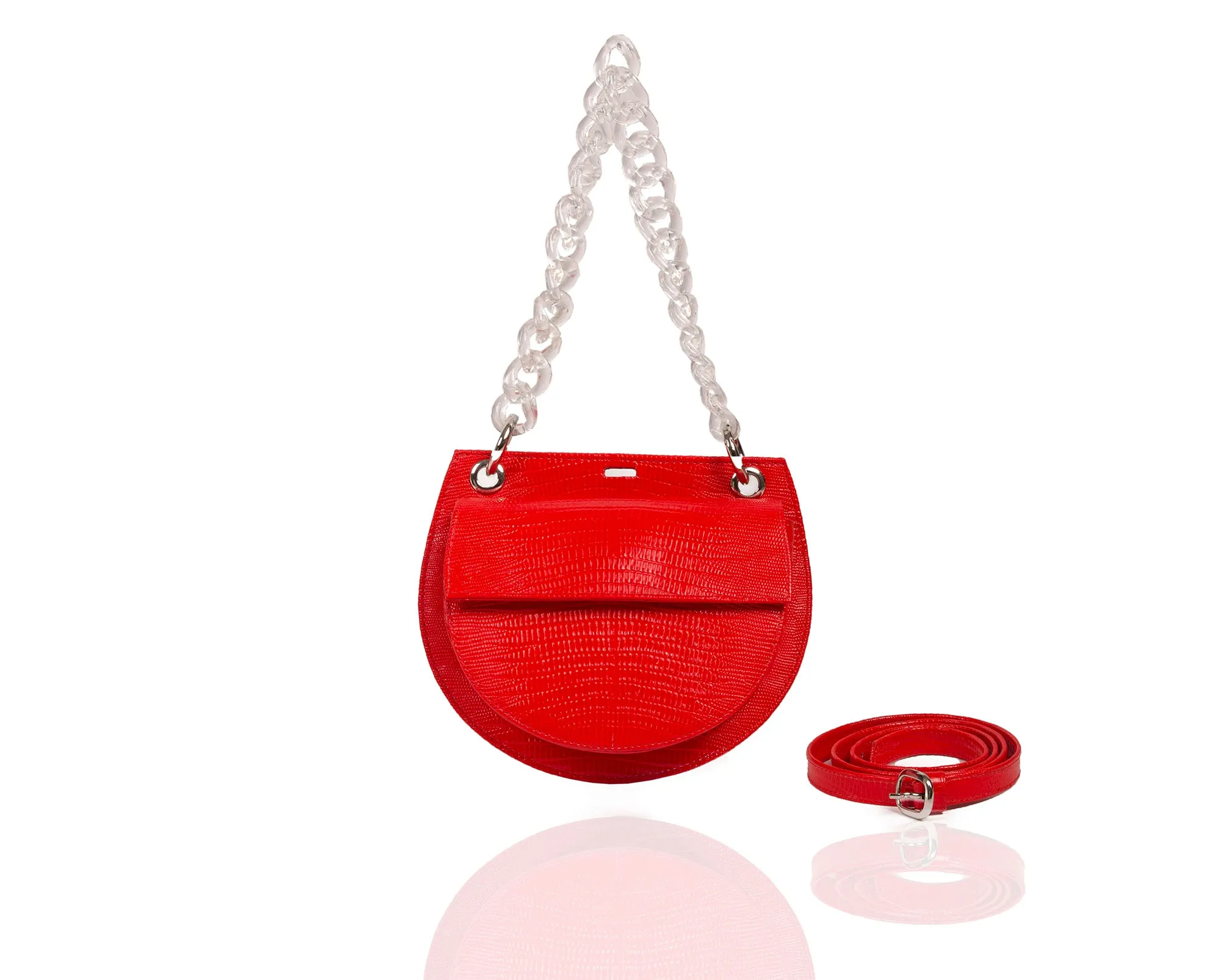 Hot Red Semi Round Tania Bag