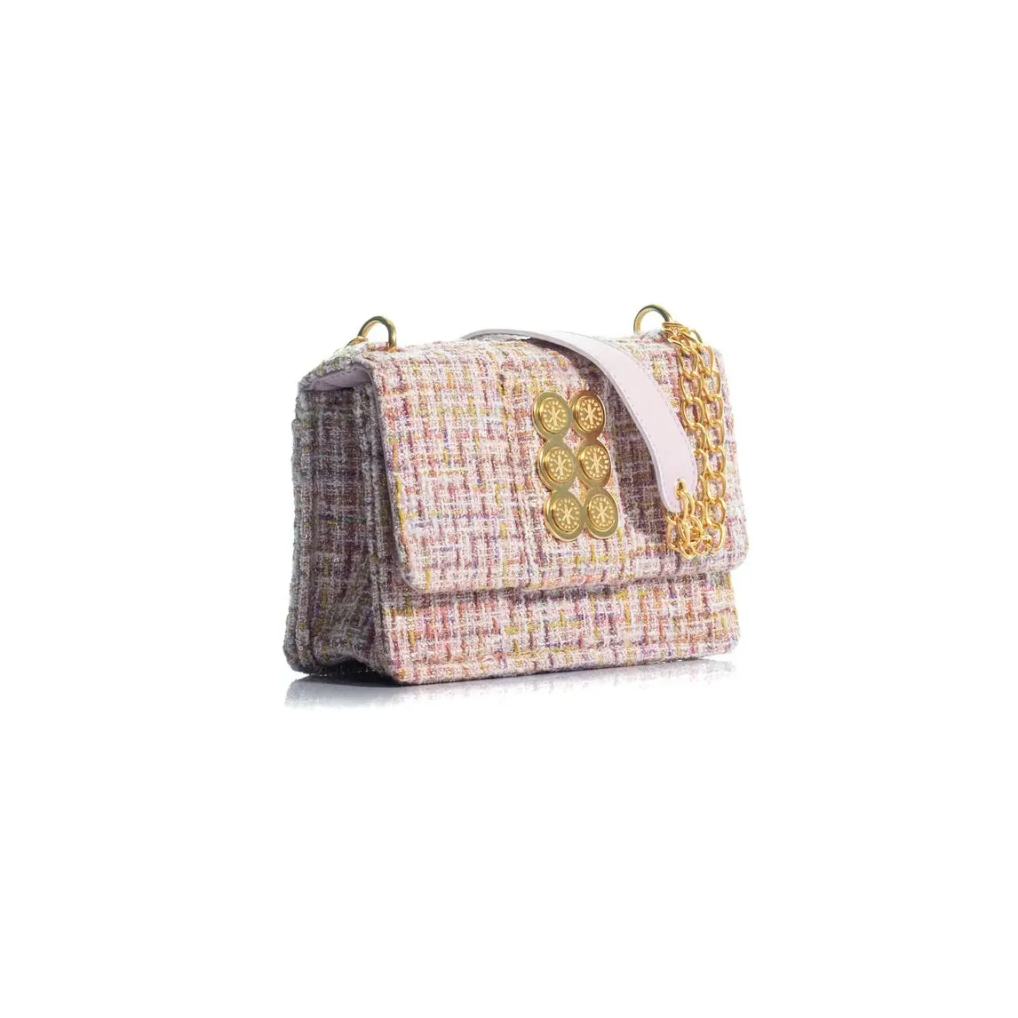 Kooreloo - Fabric Shoulder Bag - Mini Lucerne Tweed Pink