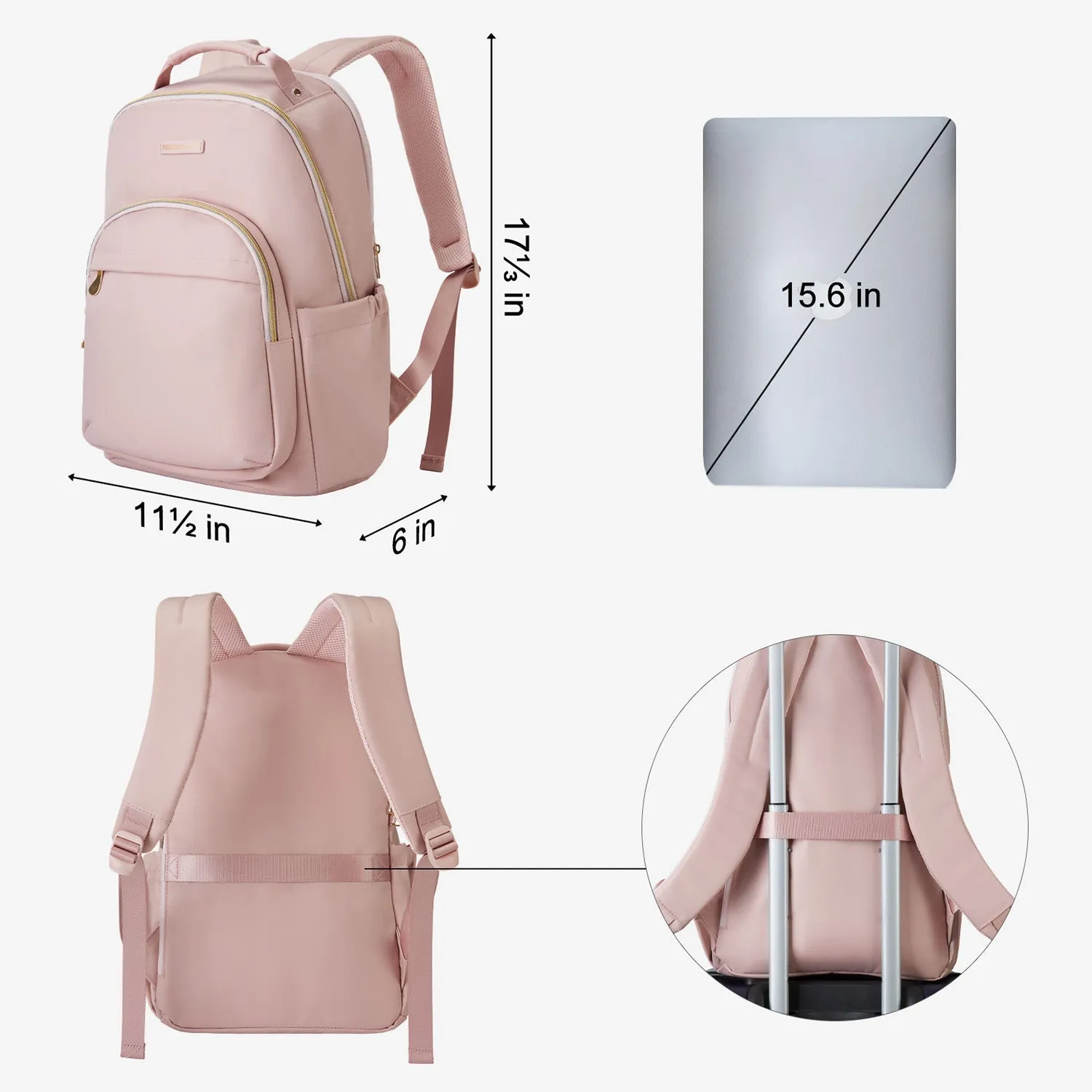 LIGHT FLIGHT Women Laptop Backpacks for 15.6” Laptop Casual Bag