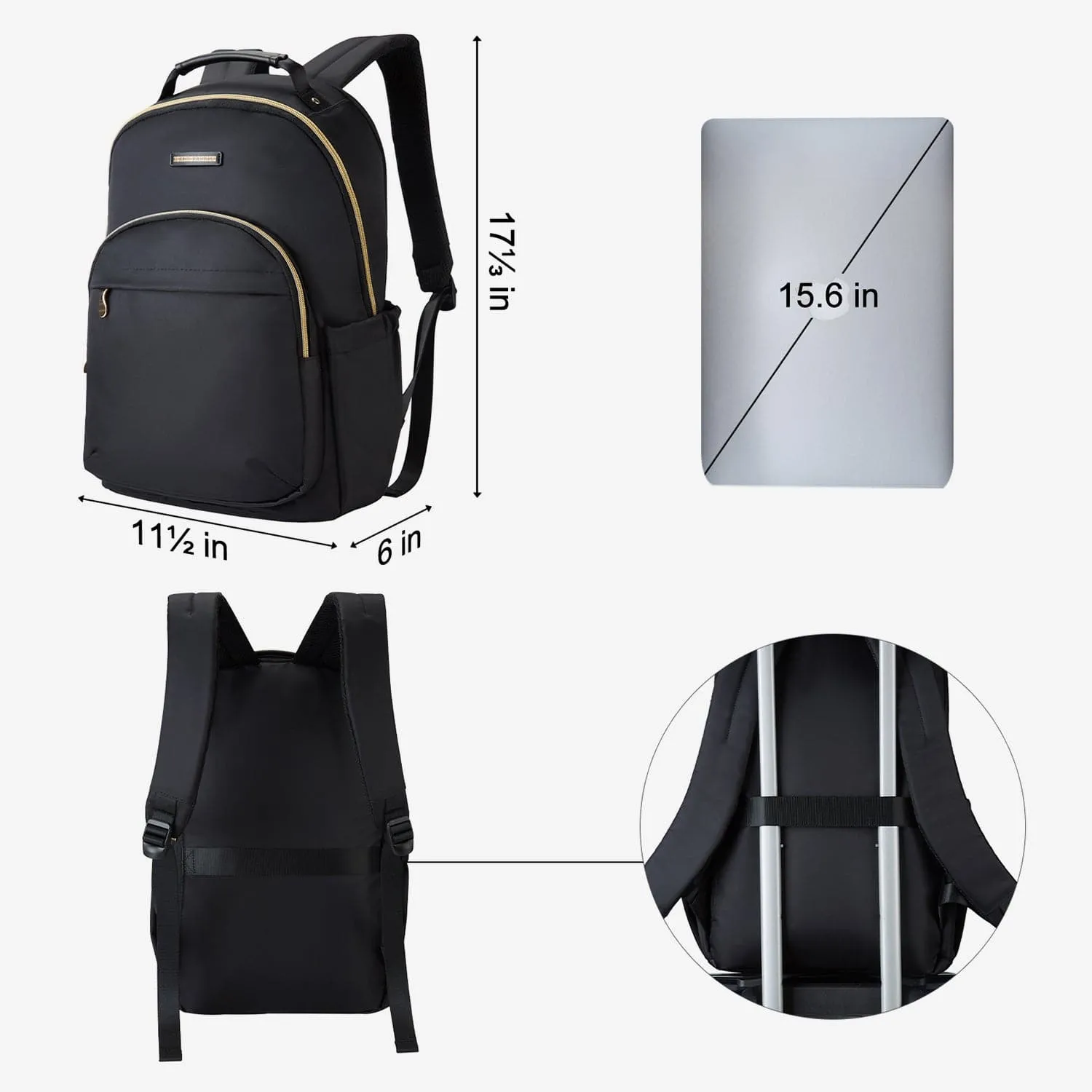 LIGHT FLIGHT Women Laptop Backpacks for 15.6” Laptop Casual Bag