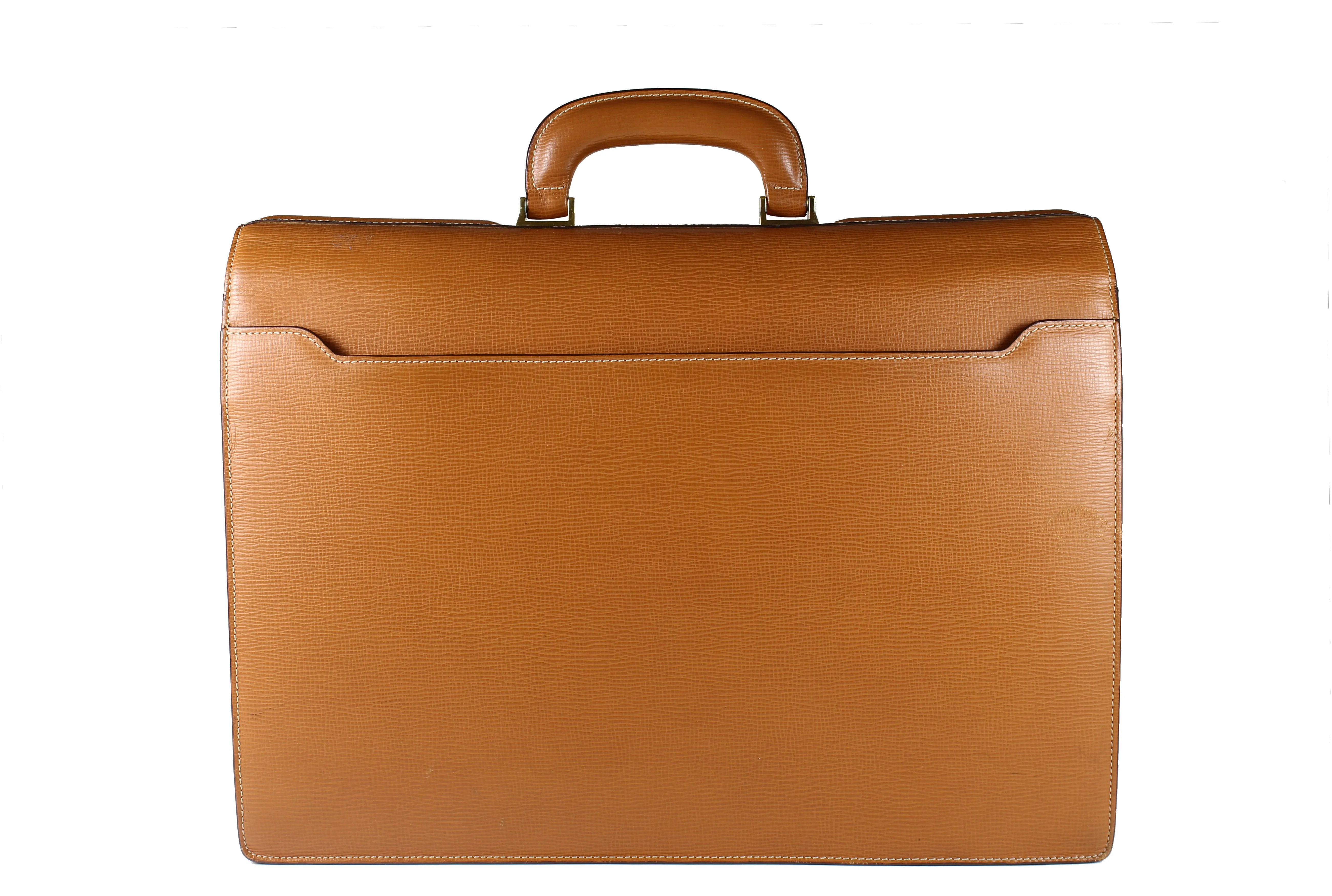 LOEWE tan leather executive briefcase