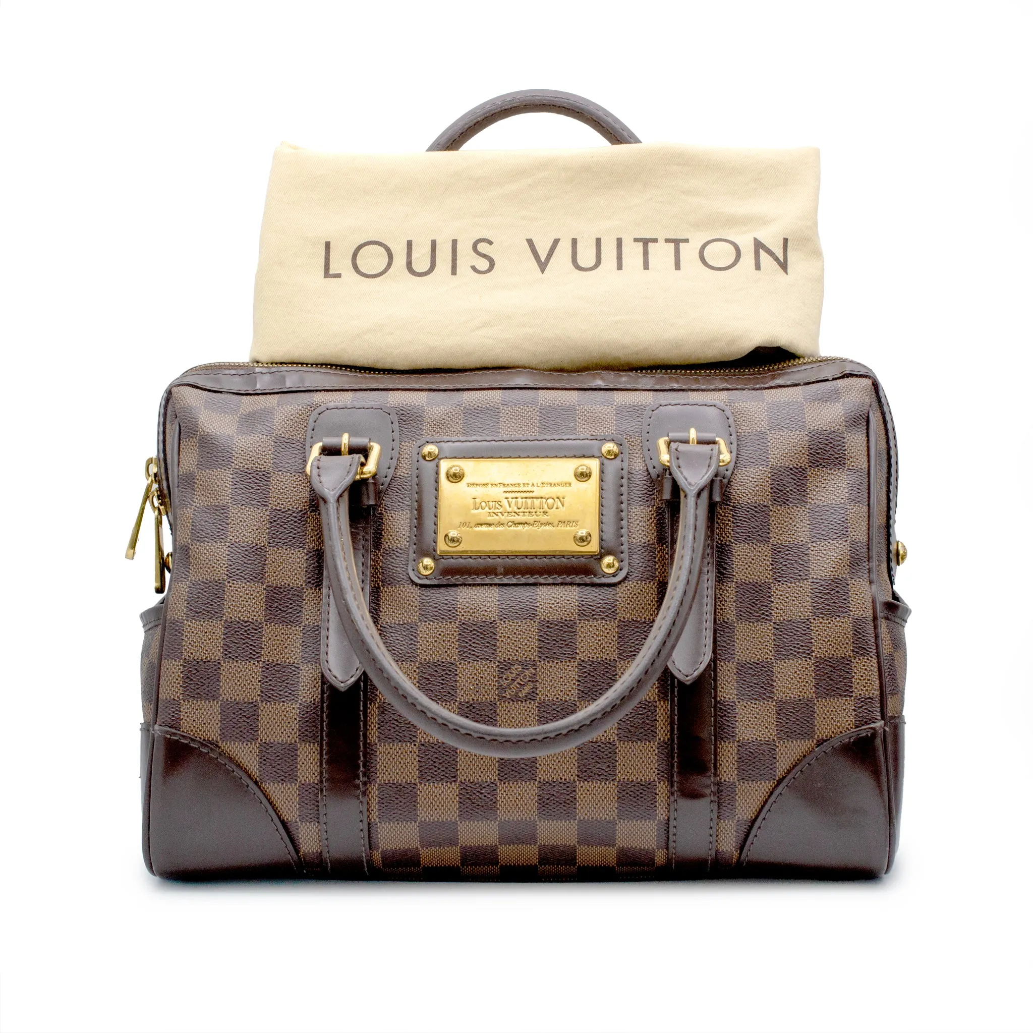 Louis Vuitton Berkeley Damier Ebene N52000 Ladies Leather Handbag