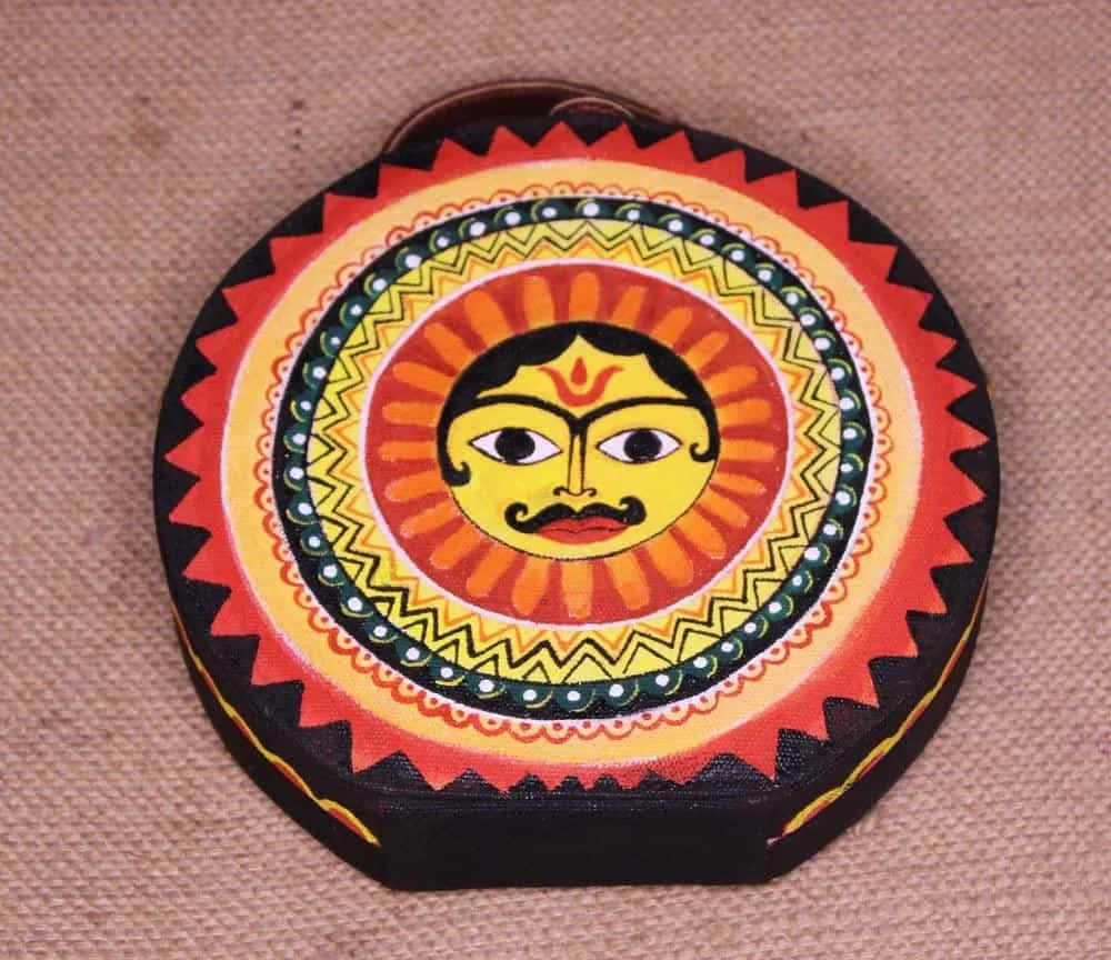 Madhubani Sun Hand-painted Crossbody Sling Bag for women