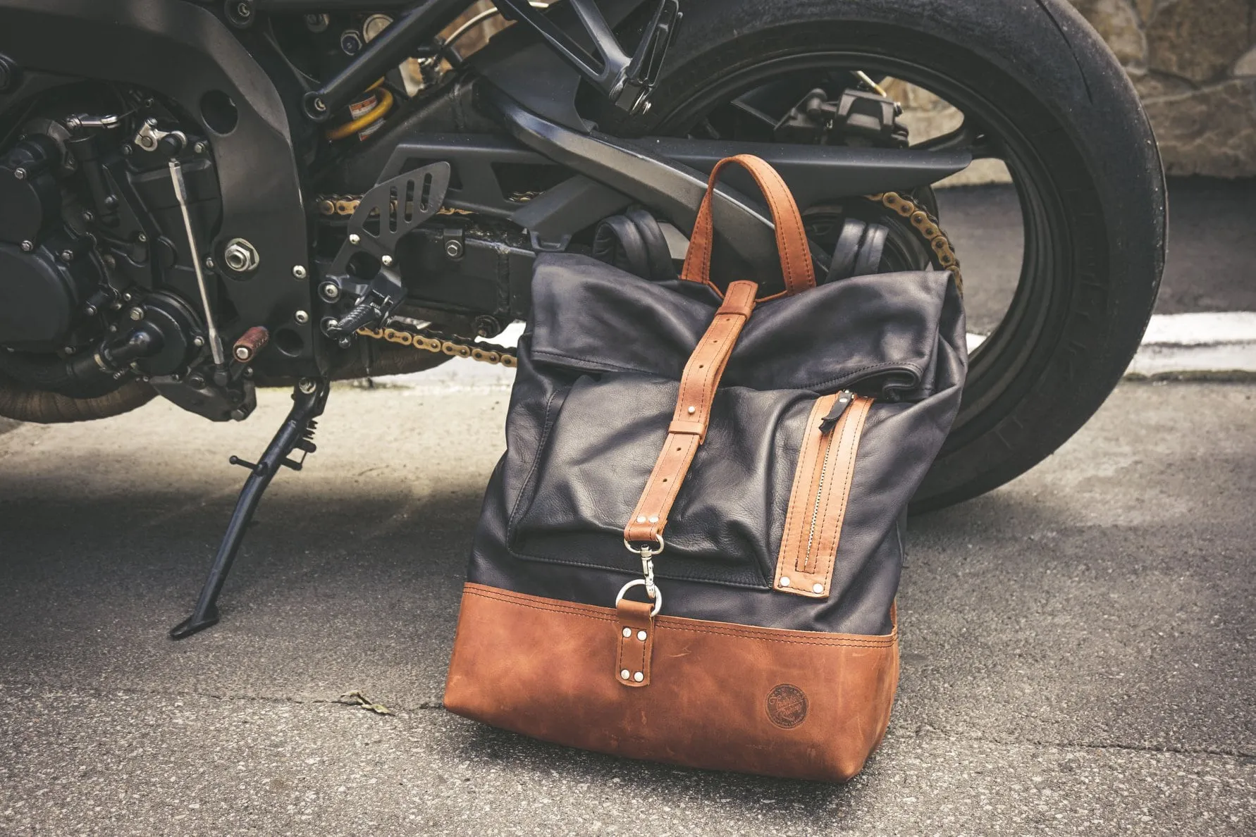 Motorcycle leather backpack, Best leather rucksack for men and women, Handcrafted