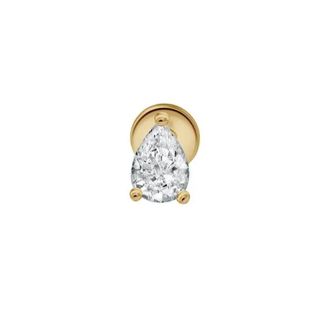 Pear Cubic Zirconia Flat Back Stud