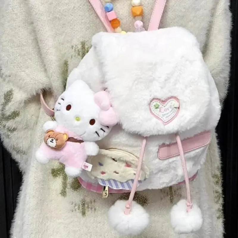 Pink Heart Plush Backpack - Kimi