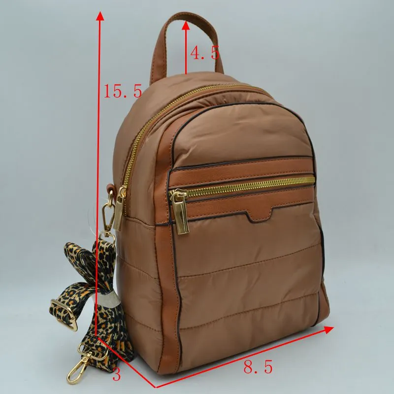 Quilted backpack - brown