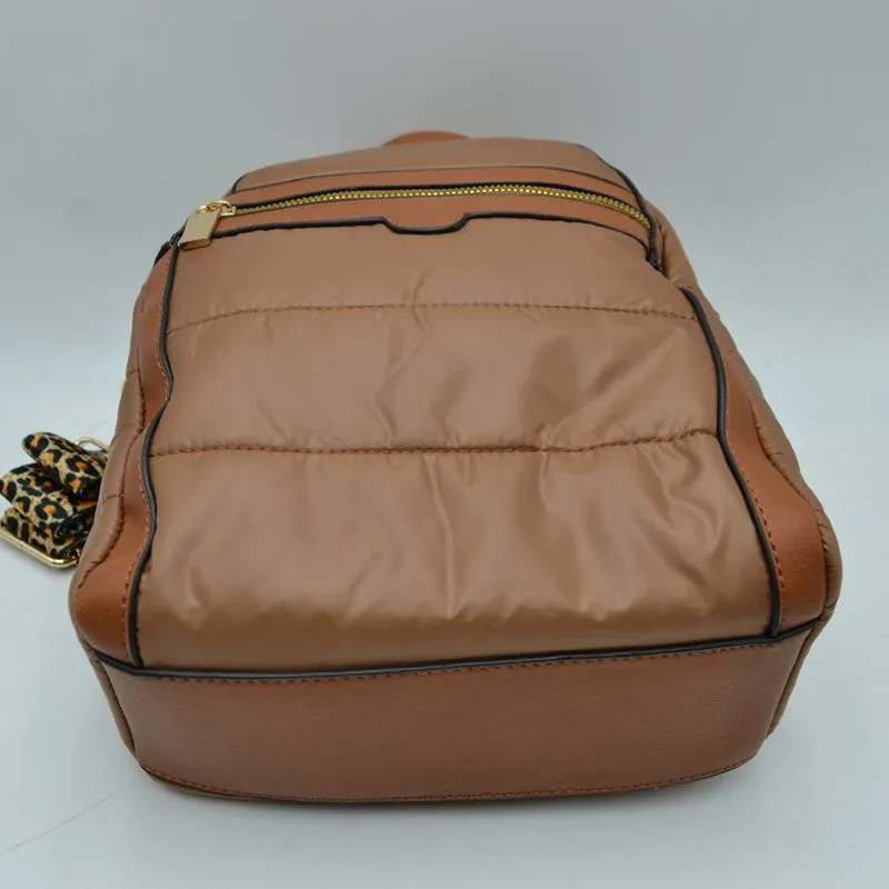 Quilted backpack - brown