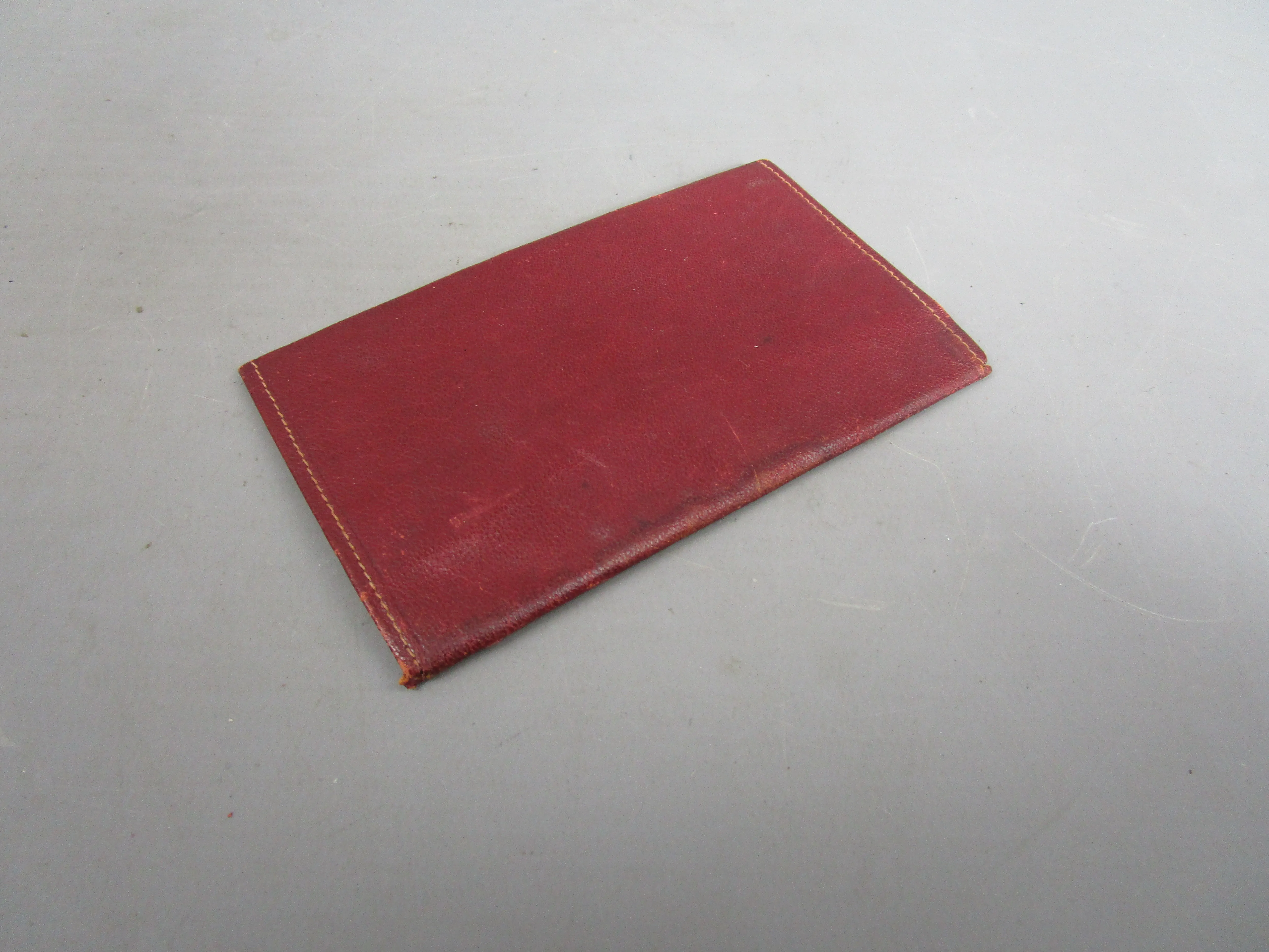 Red & Gold Leather American Stacy Adams & Co Card Case Antique c1910