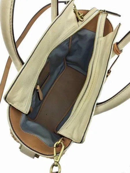 Reed Krakoff Atlantique Straw Leather Colorblock Tote Bag