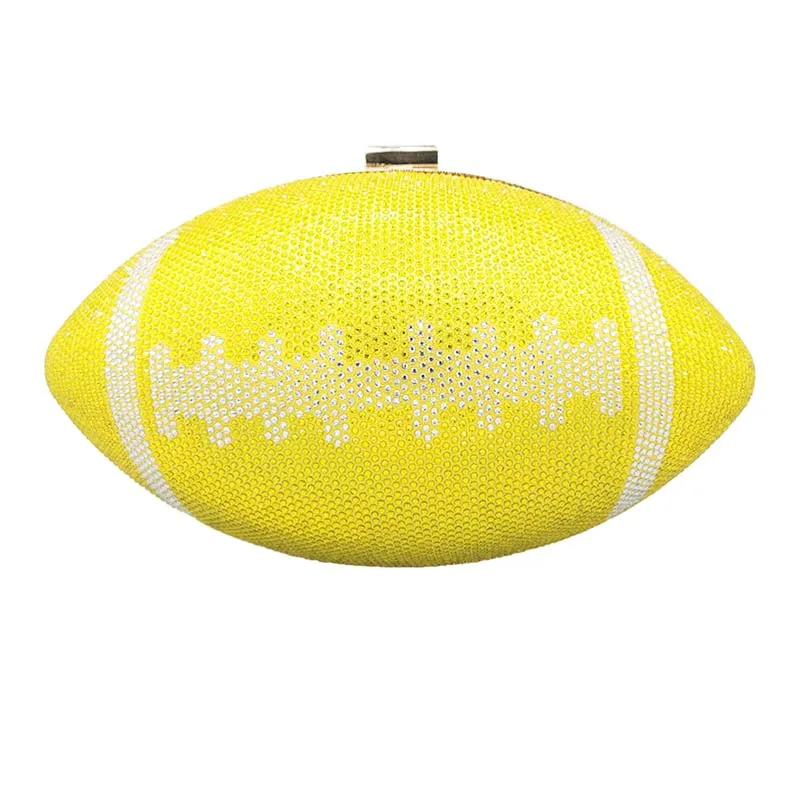 Rhinestone Football Clutch Bag