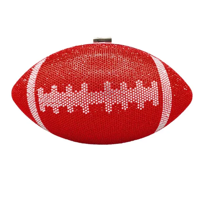 Rhinestone Football Clutch Bag