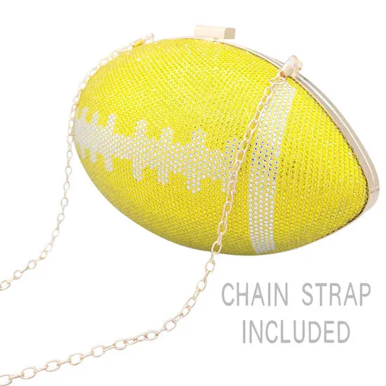 Rhinestone Football Clutch Bag