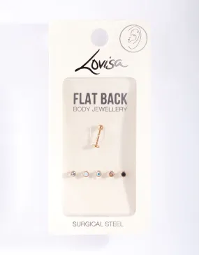 Rose Gold Surgical Steel Mix Match Flat Back