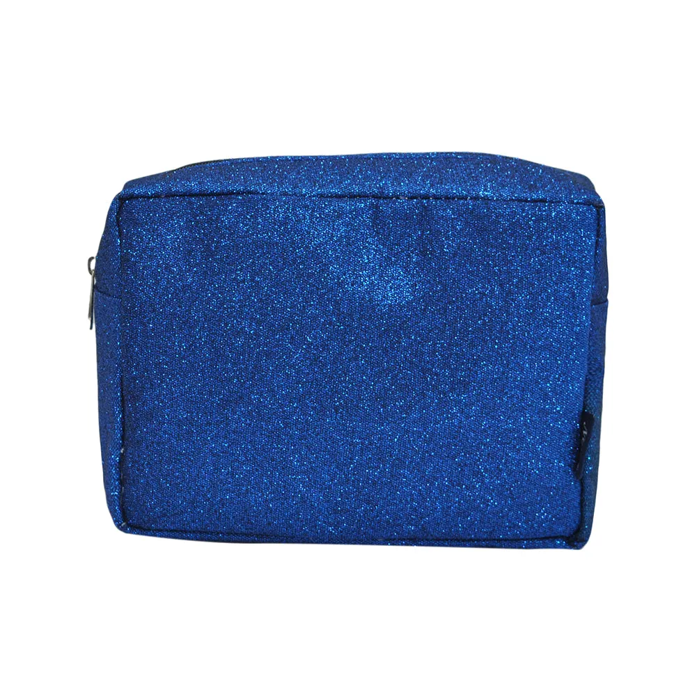 Royal Blue Glitter NGIL Large Cosmetic Travel Pouch