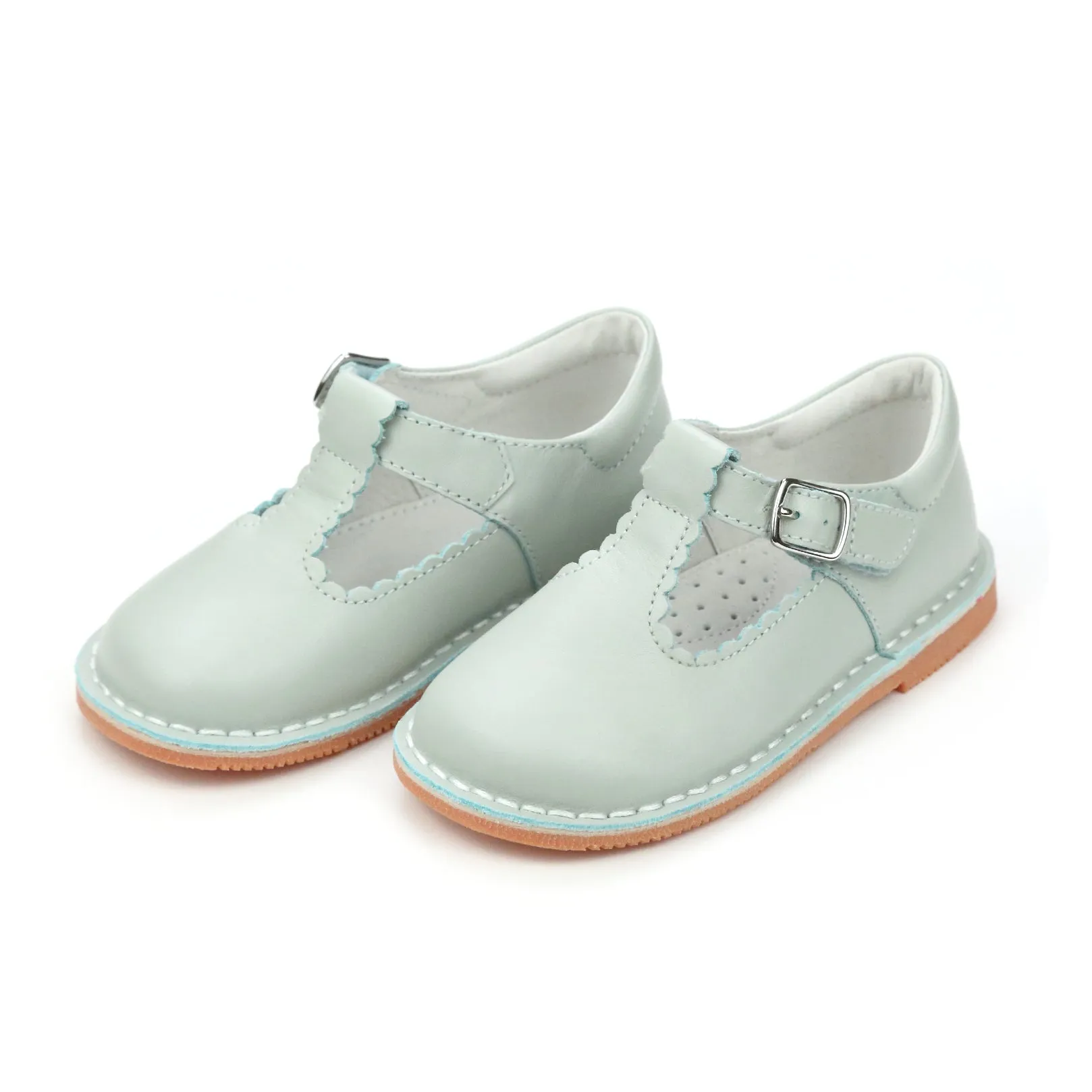 Selina Pastel Scalloped T-Strap Mary Jane