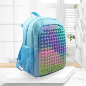 Silicone Pop it Fidget Up Bubble Kids Backpack School Book Bags