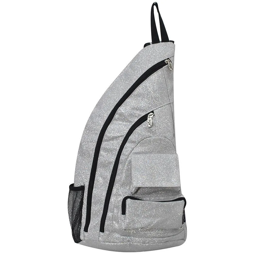 Silver Glitter NGIL Sling Backpack