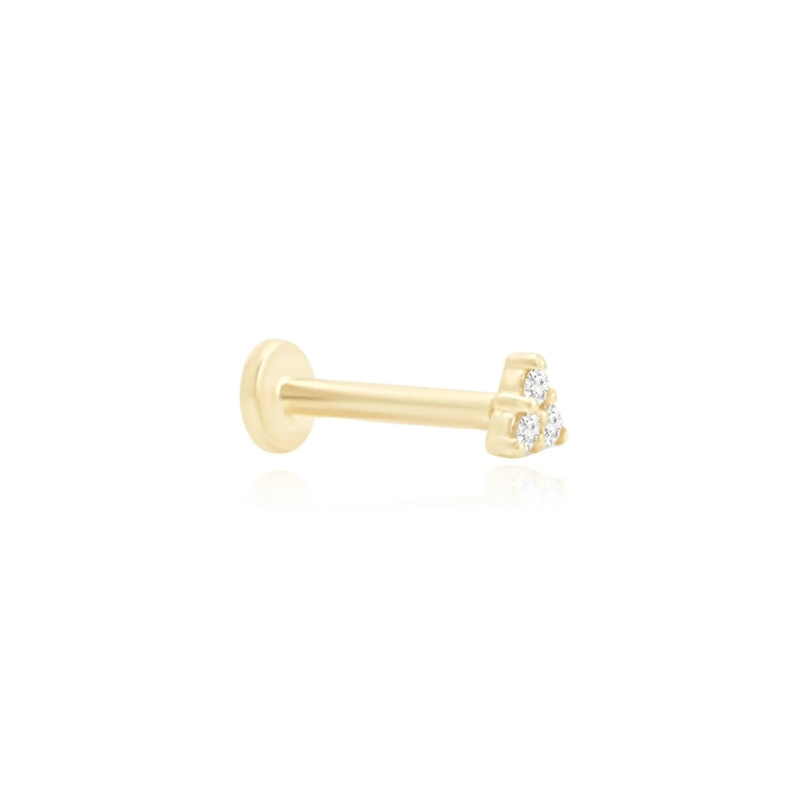 Small Diamond Trinity Cluster Flat Back Stud