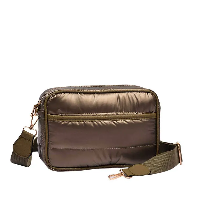 Solid Rectangle Puffer Crossbody Bag